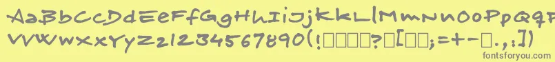 Skitserfineliner Font – Gray Fonts on Yellow Background