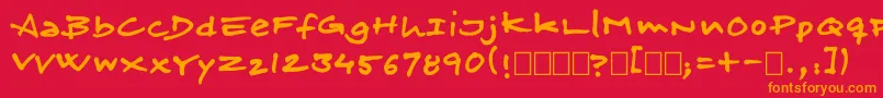 Шрифт Skitserfineliner – оранжевые шрифты на красном фоне