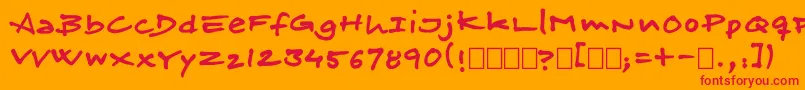 Skitserfineliner Font – Red Fonts on Orange Background