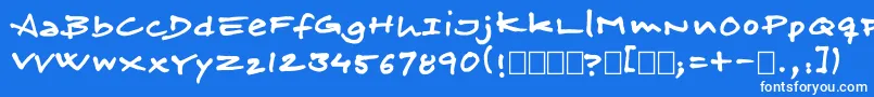 フォントSkitserfineliner – 青い背景に白い文字