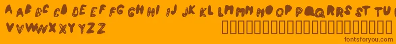 Atchy Font – Brown Fonts on Orange Background