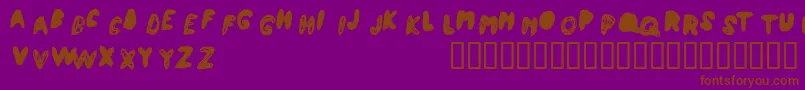 Atchy Font – Brown Fonts on Purple Background