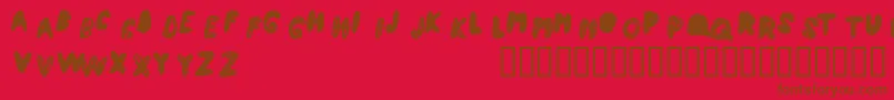 Atchy Font – Brown Fonts on Red Background
