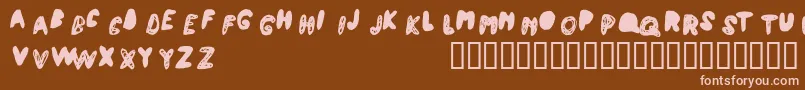 Atchy Font – Pink Fonts on Brown Background