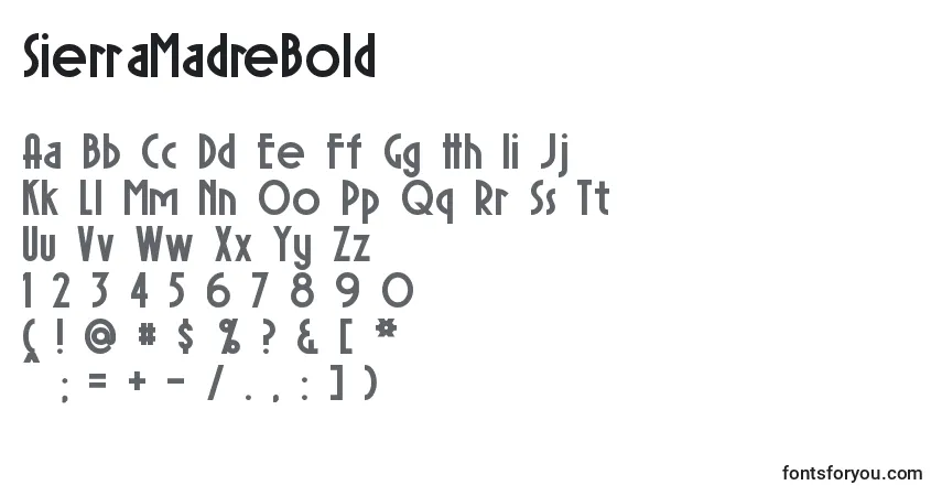 Fuente SierraMadreBold - alfabeto, números, caracteres especiales