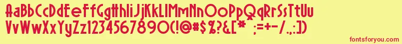 フォントSierraMadreBold – 赤い文字の黄色い背景