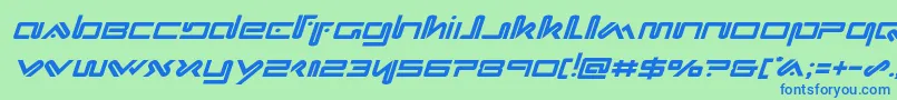 Xephyrital Font – Blue Fonts on Green Background