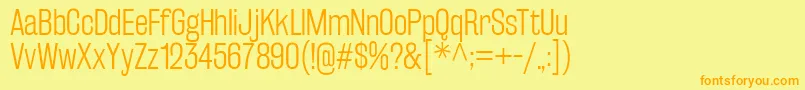 Шрифт RakeslyLt – оранжевые шрифты на жёлтом фоне