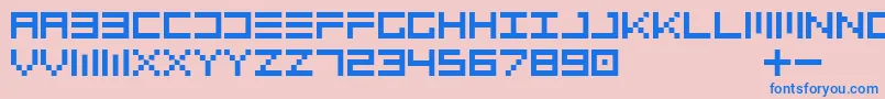 フォントTopo – ピンクの背景に青い文字