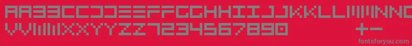 Topo-Schriftart – Graue Schriften auf rotem Hintergrund