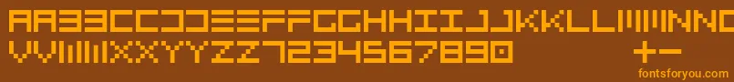 Czcionka Topo – pomarańczowe czcionki na brązowym tle