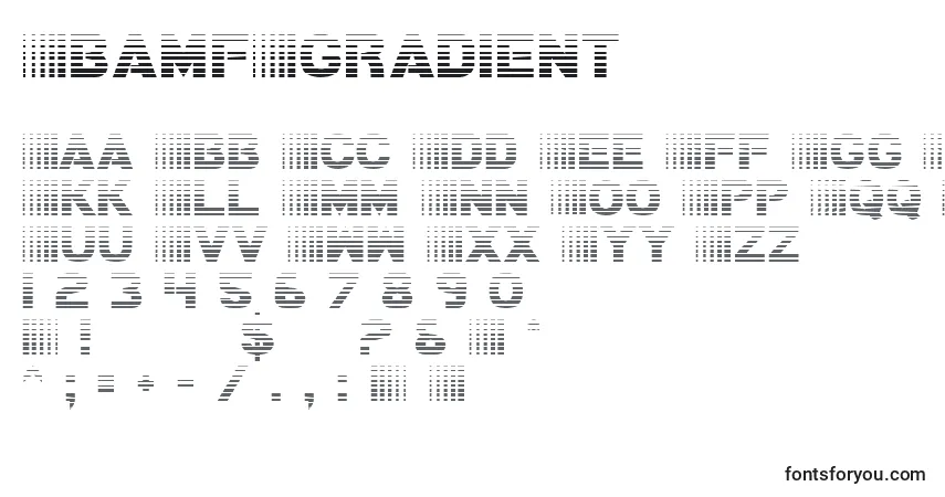 Шрифт BamfGradient – алфавит, цифры, специальные символы