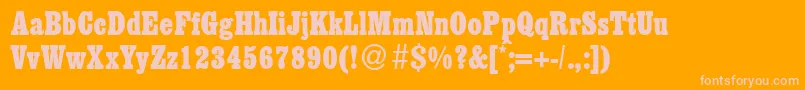 EggersmalldbNormal Font – Pink Fonts on Orange Background