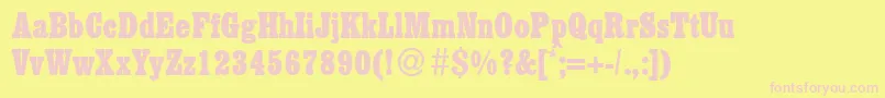 EggersmalldbNormal Font – Pink Fonts on Yellow Background