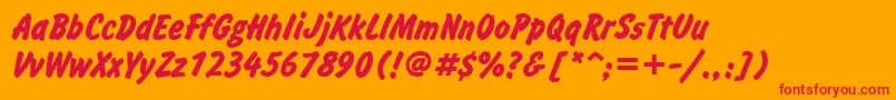 InformttBold-Schriftart – Rote Schriften auf orangefarbenem Hintergrund
