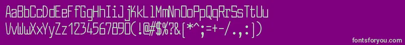 LarabiefontcpRegular Font – Green Fonts on Purple Background