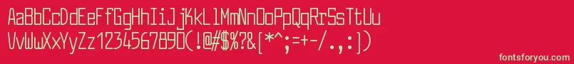 フォントLarabiefontcpRegular – 赤い背景に緑の文字