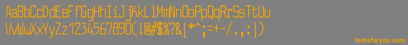 フォントLarabiefontcpRegular – オレンジの文字は灰色の背景にあります。