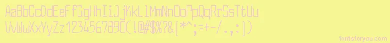 LarabiefontcpRegular-Schriftart – Rosa Schriften auf gelbem Hintergrund