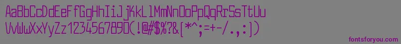 フォントLarabiefontcpRegular – 紫色のフォント、灰色の背景