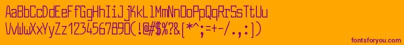 フォントLarabiefontcpRegular – オレンジの背景に紫のフォント