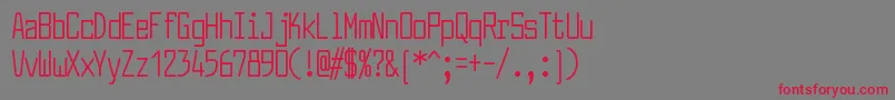 フォントLarabiefontcpRegular – 赤い文字の灰色の背景