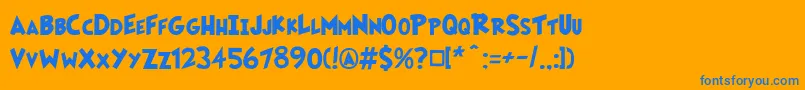 Fairlyoddfont Font – Blue Fonts on Orange Background