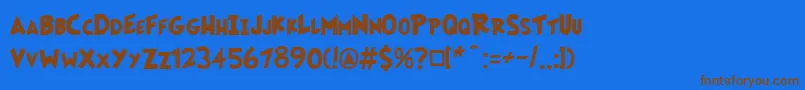 Fairlyoddfont Font – Brown Fonts on Blue Background