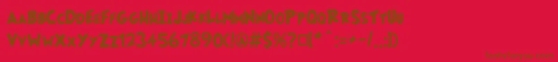 Fairlyoddfont Font – Brown Fonts on Red Background