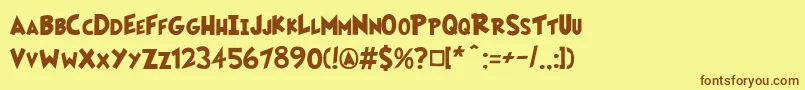 Fairlyoddfont Font – Brown Fonts on Yellow Background