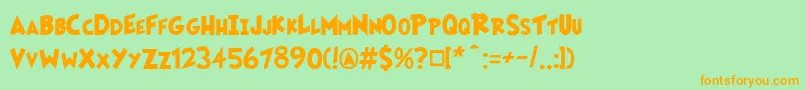 Fairlyoddfont Font – Orange Fonts on Green Background
