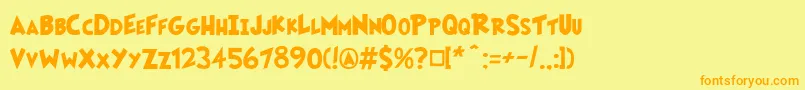 Fairlyoddfont Font – Orange Fonts on Yellow Background