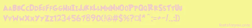 Fairlyoddfont Font – Pink Fonts on Yellow Background