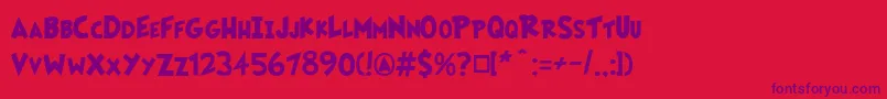 Fairlyoddfont Font – Purple Fonts on Red Background