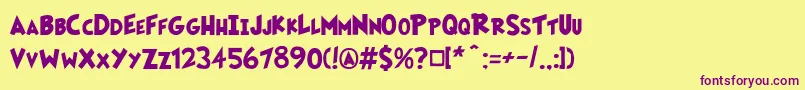 Fairlyoddfont Font – Purple Fonts on Yellow Background