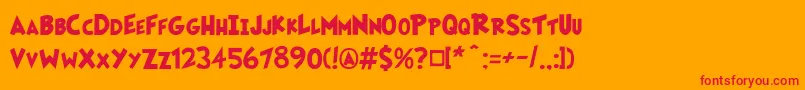 fuente Fairlyoddfont – Fuentes Rojas Sobre Fondo Naranja