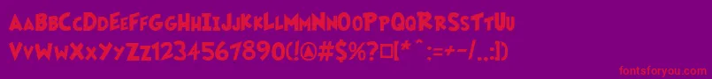 Fairlyoddfont Font – Red Fonts on Purple Background