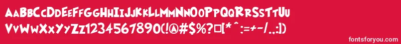 Fairlyoddfont Font – White Fonts on Red Background