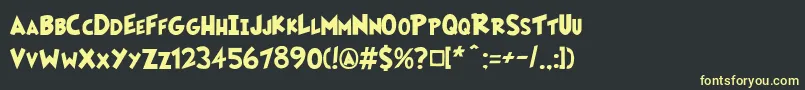Fairlyoddfont Font – Yellow Fonts on Black Background