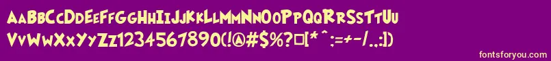 Fairlyoddfont Font – Yellow Fonts on Purple Background