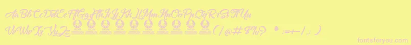 Amontilladios Font – Pink Fonts on Yellow Background