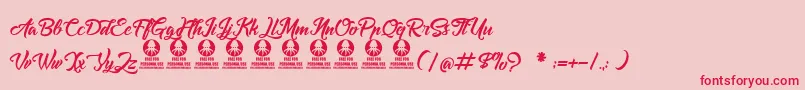 Amontilladios Font – Red Fonts on Pink Background