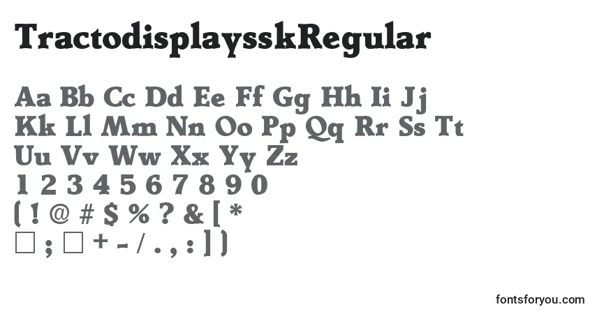 TractodisplaysskRegular-fontti – aakkoset, numerot, erikoismerkit