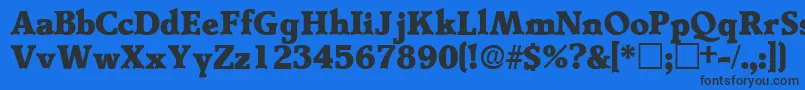 TractodisplaysskRegular-Schriftart – Schwarze Schriften auf blauem Hintergrund