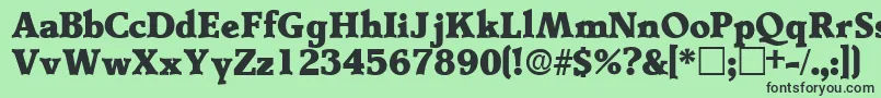 フォントTractodisplaysskRegular – 緑の背景に黒い文字