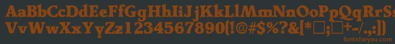 TractodisplaysskRegular-fontti – ruskeat fontit mustalla taustalla