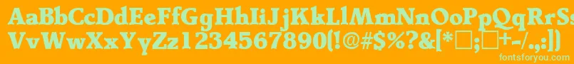 TractodisplaysskRegular-fontti – vihreät fontit oranssilla taustalla