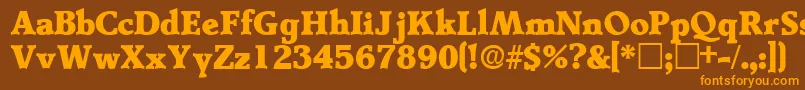 Fonte TractodisplaysskRegular – fontes laranjas em um fundo marrom