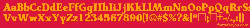 TractodisplaysskRegular Font – Orange Fonts on Red Background