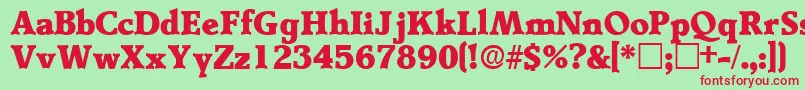 TractodisplaysskRegular-Schriftart – Rote Schriften auf grünem Hintergrund